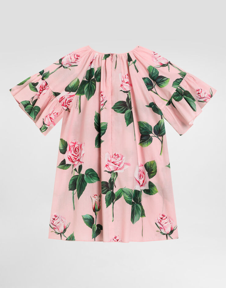 Dolce & Gabbana Robe en popeline à imprimé roses Imprimé L54DF8HS5TA