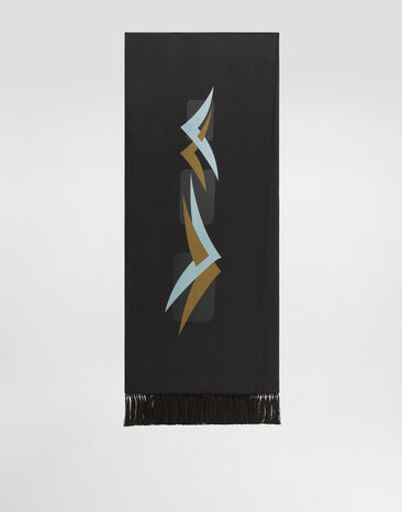 Dolce & Gabbana Vintage-print twill scarf Grey GQ386EG0WWU