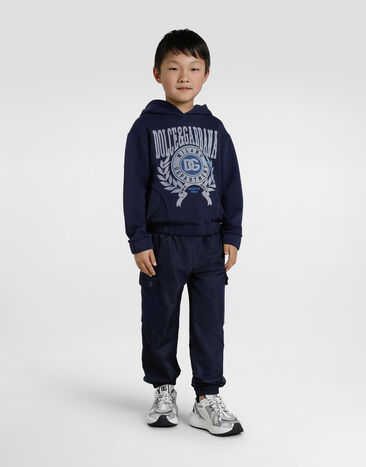 Dolce & Gabbana fleece trousers with Dolce&Gabbana print Blue L44P94G7PDI