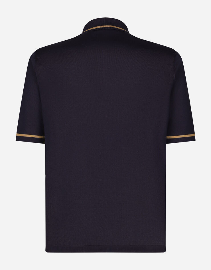 Dolce & Gabbana Polo de seda con estampado de relojes Imprima GXZ18TJBSKC