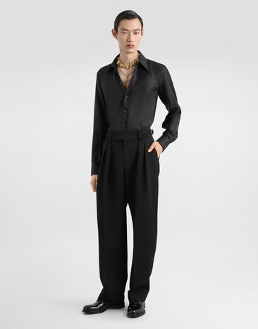 Dolce & Gabbana Silk twill shirt Black G5NP9TFU10S