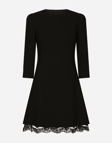Dolce & Gabbana Double wool crepe short dress Black F6J4UTFUBD2