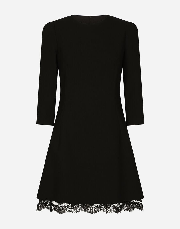 Dolce & Gabbana Double wool crepe short dress Black F6H8RTFUBD2