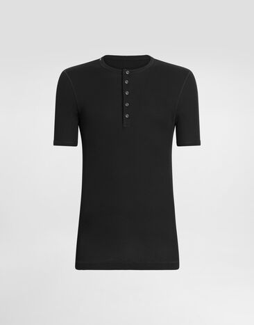 Dolce & Gabbana T-shirt in cotone Nero G8QX6TFU7AV
