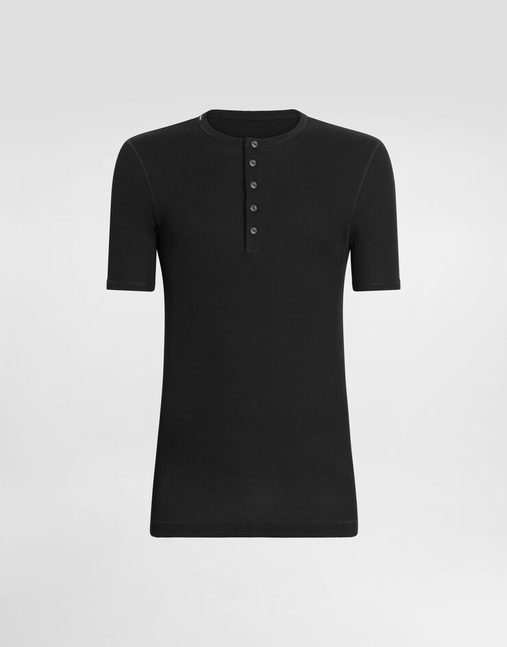 Dolce & Gabbana T-shirt in cotone Nero G8QX6TFU7AV