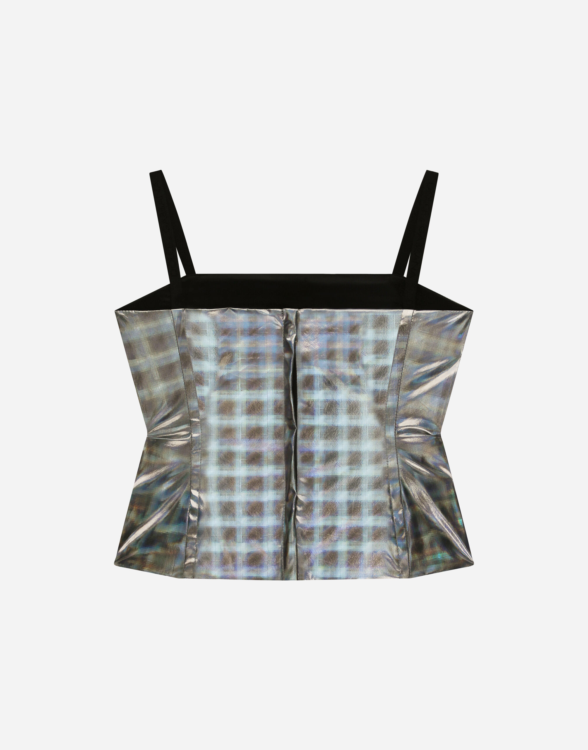 Holographic stretch crepe de chine top in Multicolor for Women