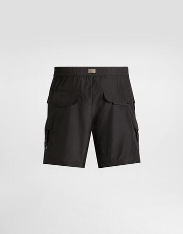 Dolce & Gabbana Mid-length swim trunks with tag Black M4F42TONR46
