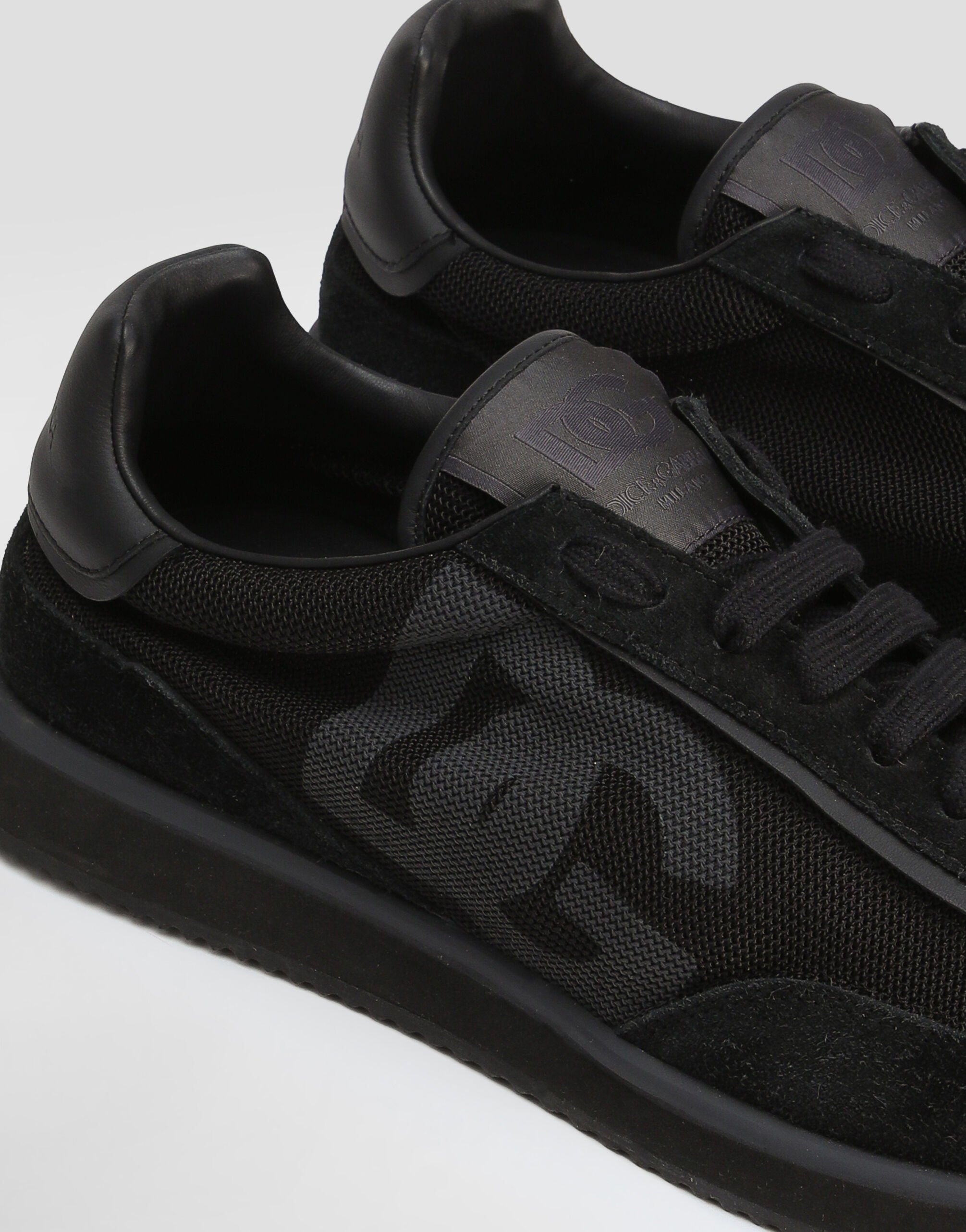DOLCE & GABBANA DGロコレスアッフスニカ CS2288A5355 8B956 Mixed-material DG CUSHION sneakers in Black for Men