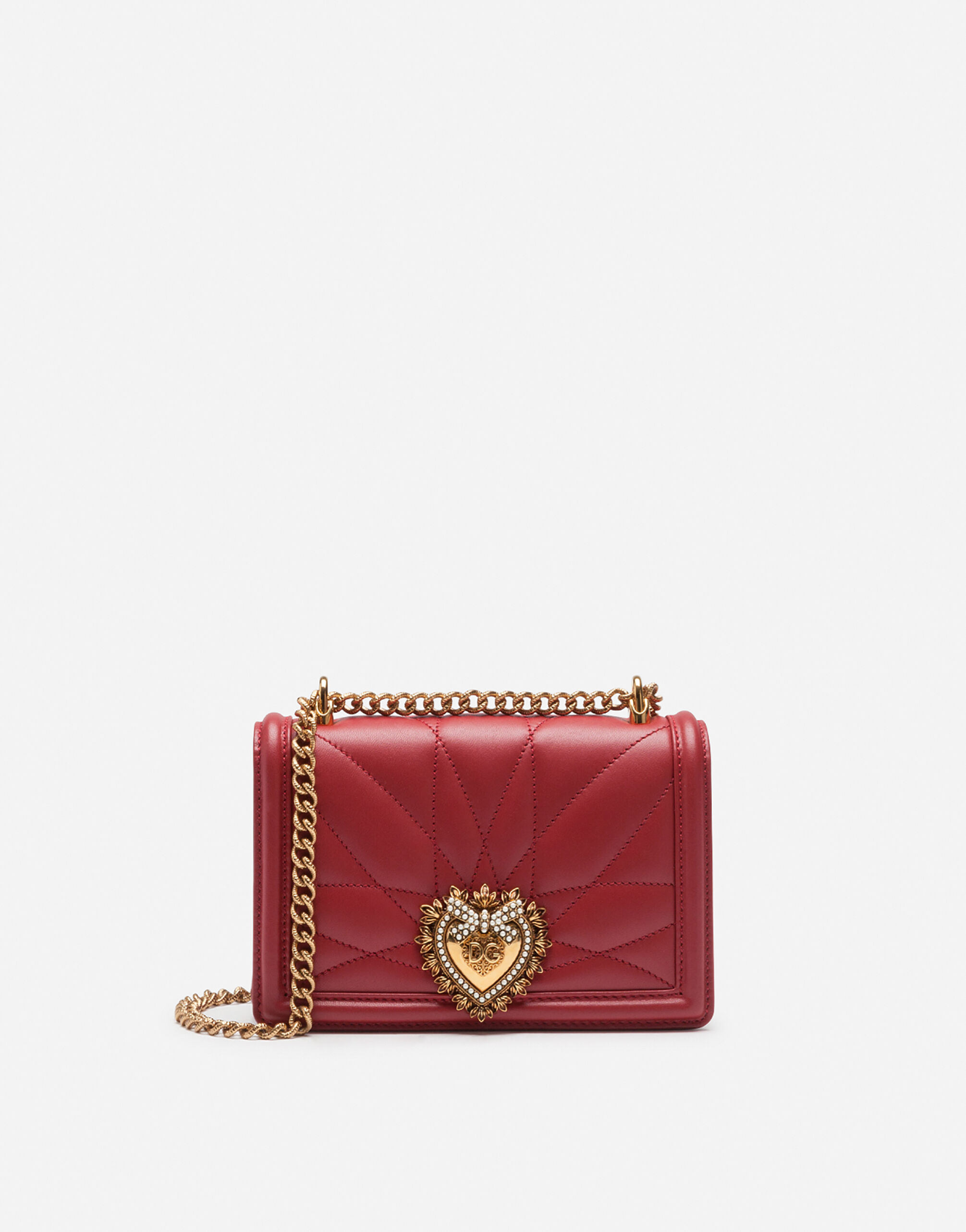 Small Devotion crossbody bag in quilted nappa leather in RED for