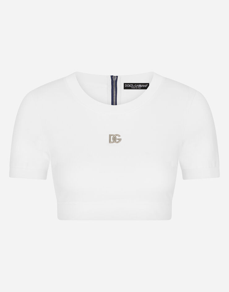Dolce & Gabbana T-SHIRT M/CORTA GIRO Blanc F8S22ZG7EOY