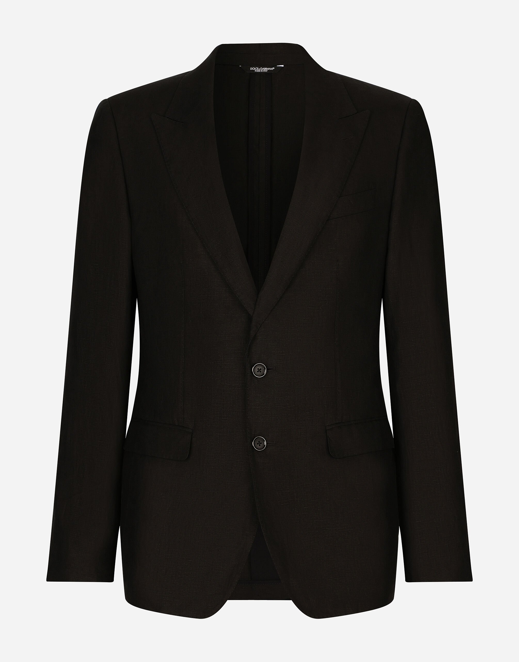 Dolce & Gabbana Single-breasted linen Taormina jacket Black G2PQ4ZGH907