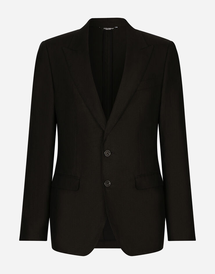 Dolce&Gabbana Single-breasted linen Taormina jacket Black G2NW0TFU4IU