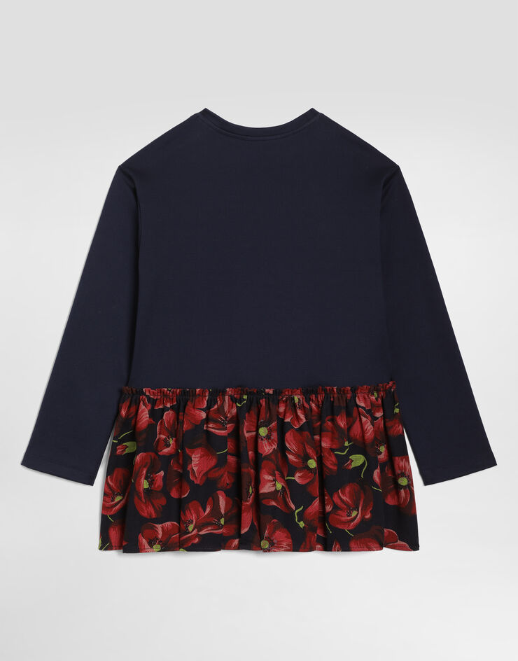 Dolce & Gabbana Vestido en algodón con estampado de amapolas  L5JDAWG7P6Y