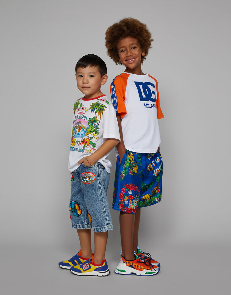 Dolce & Gabbana Camiseta de punto con estampado Hawaii Imprima L4JTEYG7L6B
