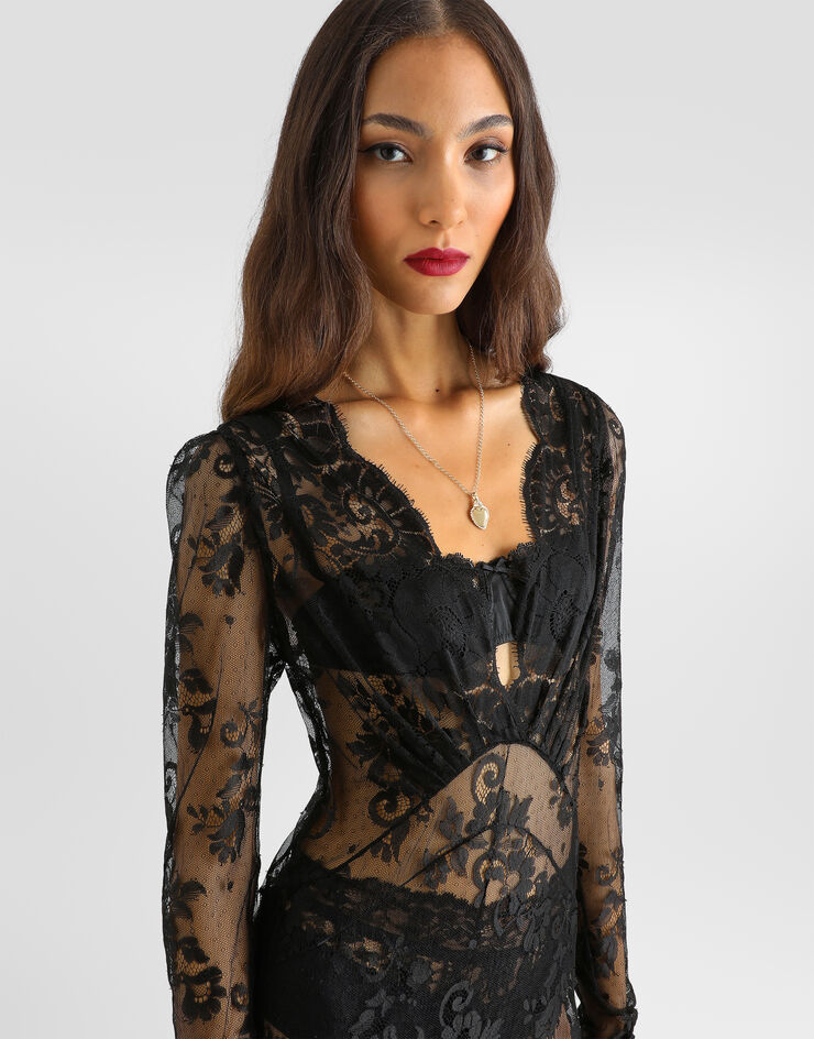 Dolce & Gabbana Chantilly lace dress Dolce & Gabbana Chantilly lace dress Black F651HTFLMP8