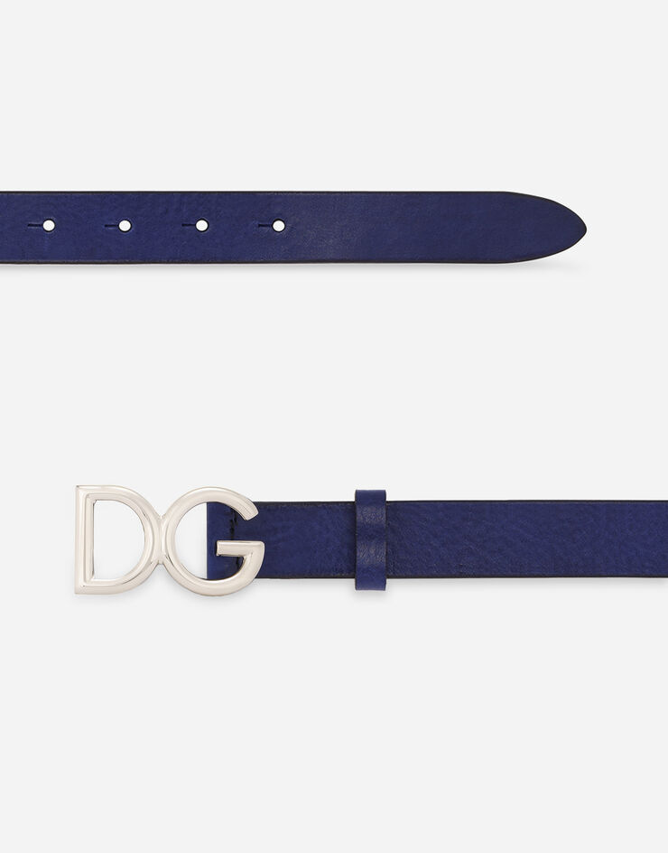 Dolce & Gabbana Ceinture en cuir foulonné Bleu BC4249AI894