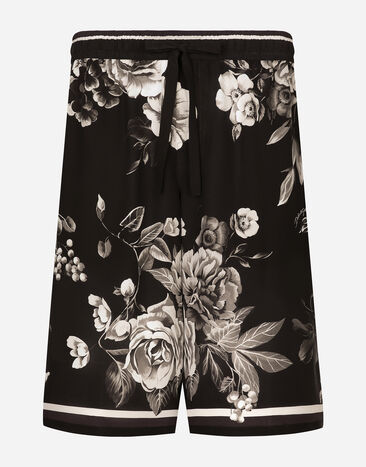 Dolce & Gabbana Спортивные шорты из шелка с цветочным принтом Отпечатки GVRMATHI1SV