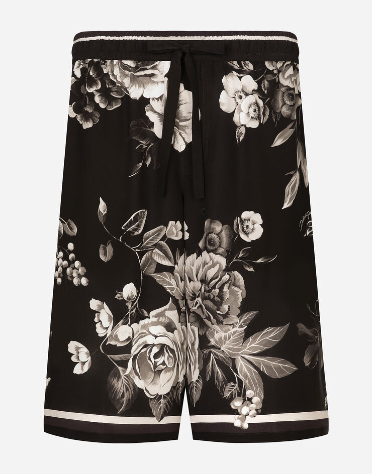 Dolce & Gabbana Floral-print silk jogging shorts Print GV37ATHI1TX