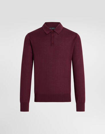Dolce & Gabbana Knit cashmere polo shirt Purple GXZ25TJBW1W