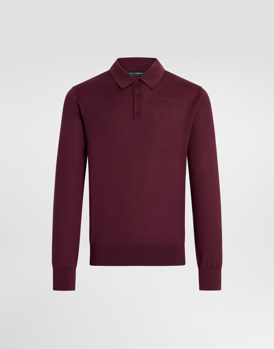 Knit cashmere polo shirt