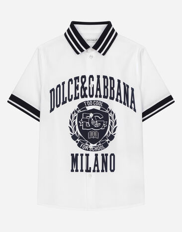 Dolce & Gabbana Dolce&Gabbanaロゴ ポプリン ポロシャツ White L43S57G7NML