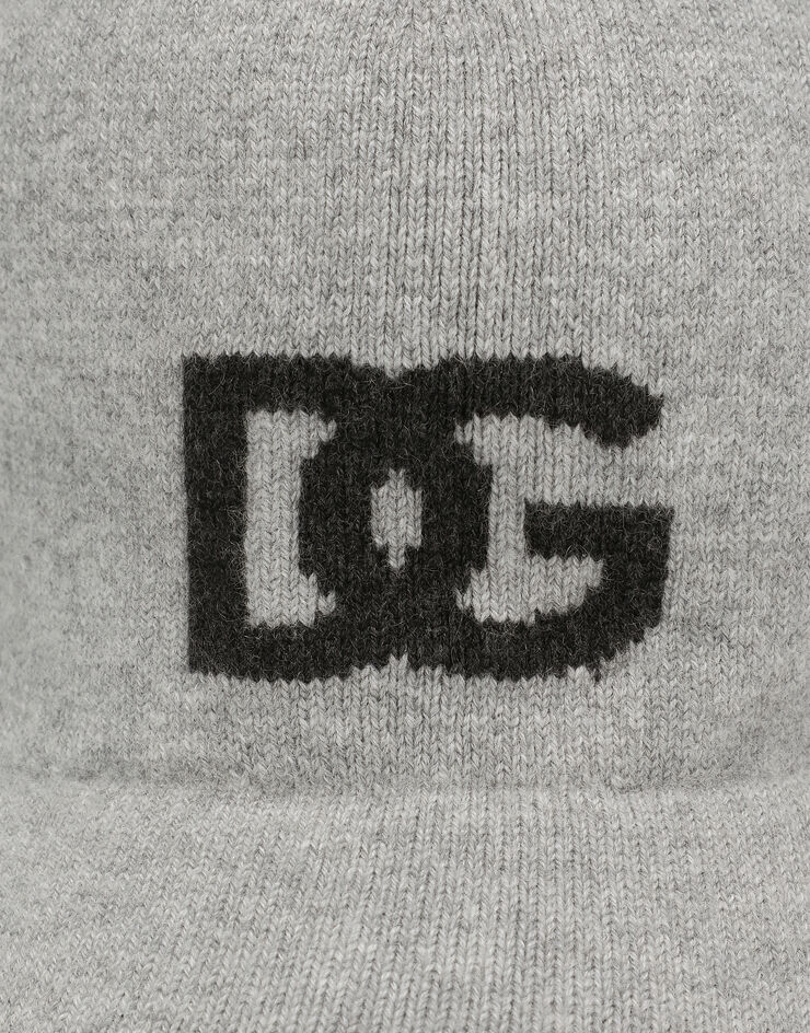 Dolce & Gabbana Cashmere baseball cap with DG logo Grey GXS94TJAWXX