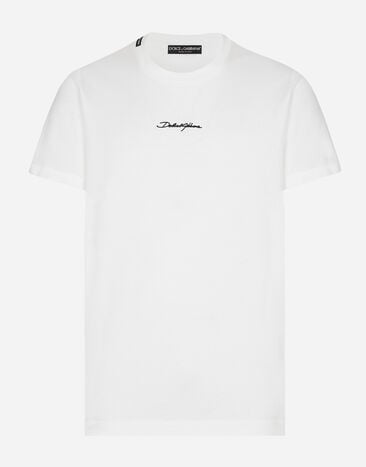 Dolce & Gabbana Cotton T-shirt with logo White G8RN8ZG7P0C