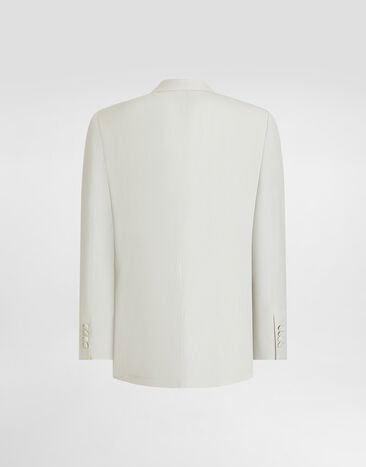 Dolce & Gabbana Single-breasted wool poplin jacket Beige G2NW0THU2BN