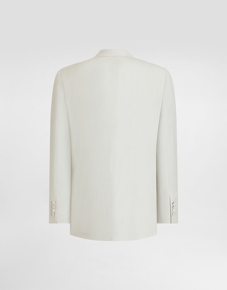 Dolce & Gabbana Single-breasted wool poplin jacket Beige G2NW0THU2BN