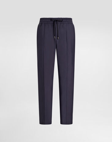 Dolce & Gabbana Silk and gabardine jogging trousers Blue GP03FTFUTAX