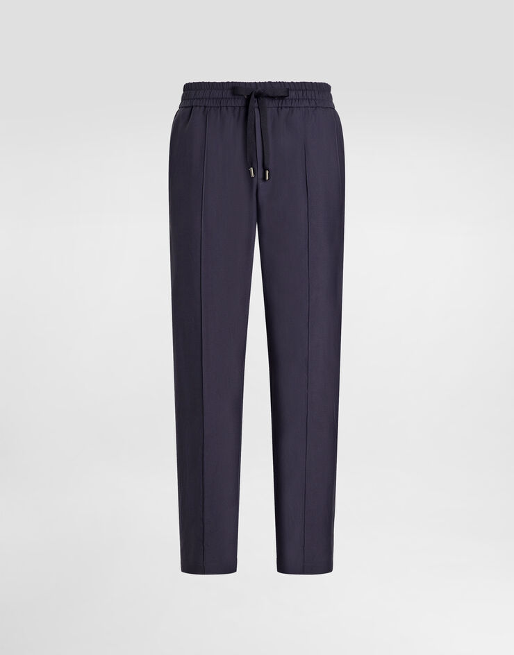 Dolce & Gabbana Silk and gabardine jogging trousers Blue GP03FTFUTAX