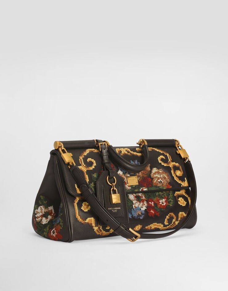 Dolce & Gabbana 미디엄 My Sicily 핸드백 파인 스티치 자수 장식 Dolce & Gabbana 미디엄 My Sicily 핸드백 파인 스티치 자수 장식 멀티 컬러 BB7782B3T62