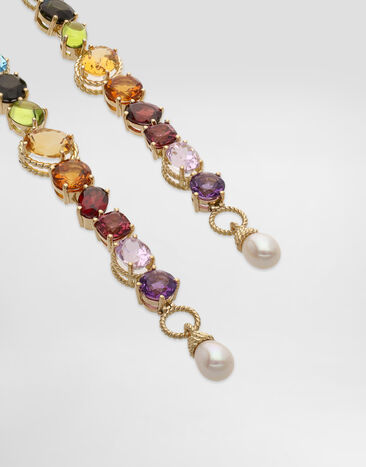 Dolce & Gabbana Rainbow Earrings 18kt yellow gold and multicolored gems Gold WEQB2GWMIX1
