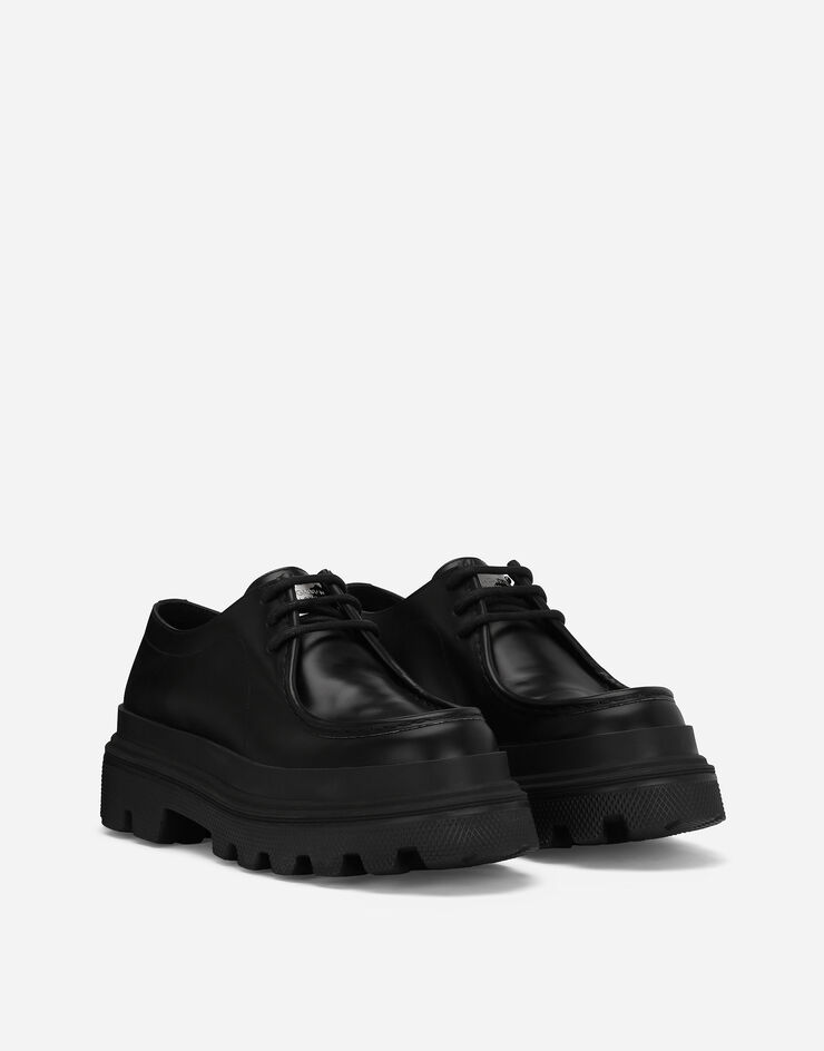 Dolce & Gabbana Brushed calfskin Derby shoes Black A10782AB640