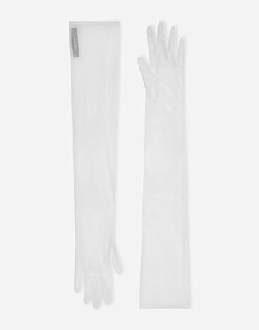 Dolce & Gabbana Gants longs en tulle Blanc FG108AGDCID