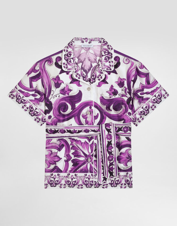 Dolce & Gabbana Majolica-print twill shirt Multicolor L55S65HI1TK