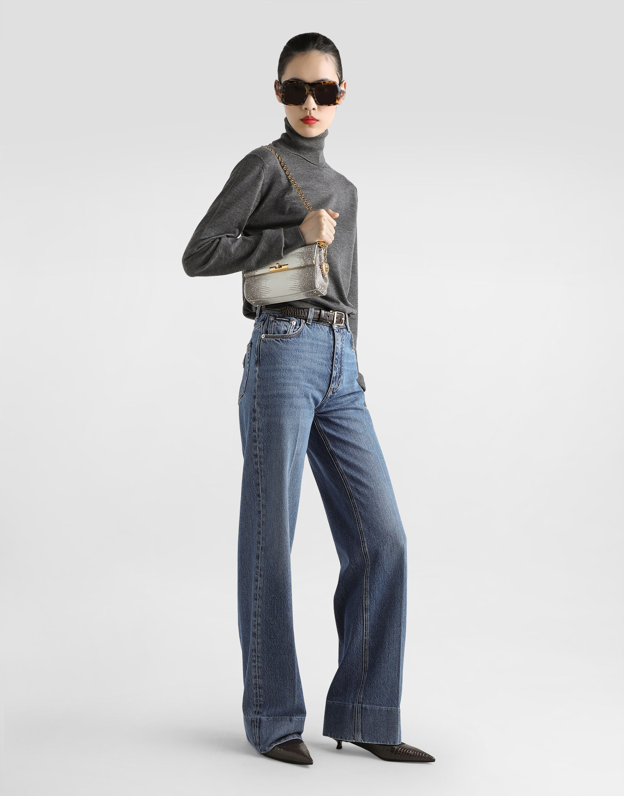 5-pocket denim trousers in Multicolor for Women | Dolce&Gabbana® US