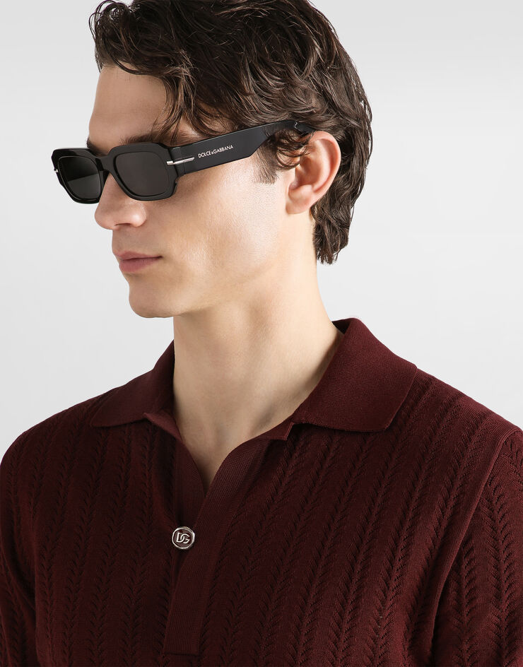 Dolce & Gabbana Openwork cotton polo shirt Dolce & Gabbana Openwork cotton polo shirt Purple GXZBRTJBCJO