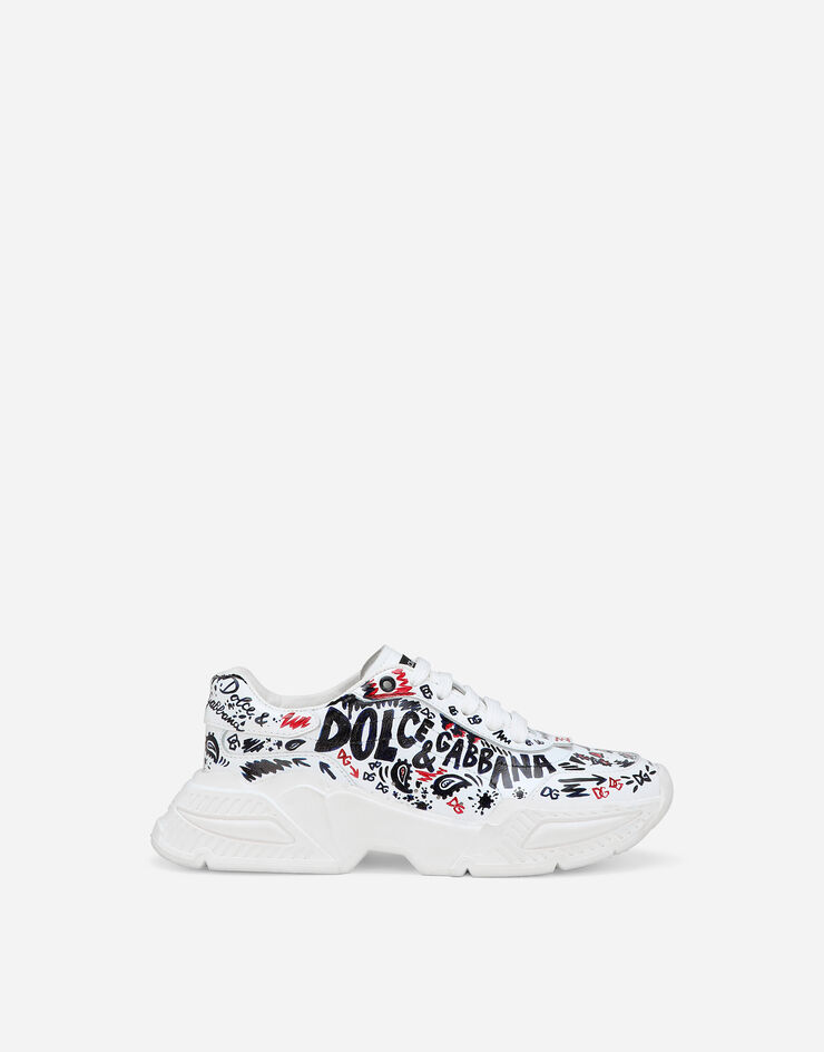 Dolce & Gabbana Zapatilla Daymaster en piel de becerro con estampado de grafiti Multicolor DA5147AI668
