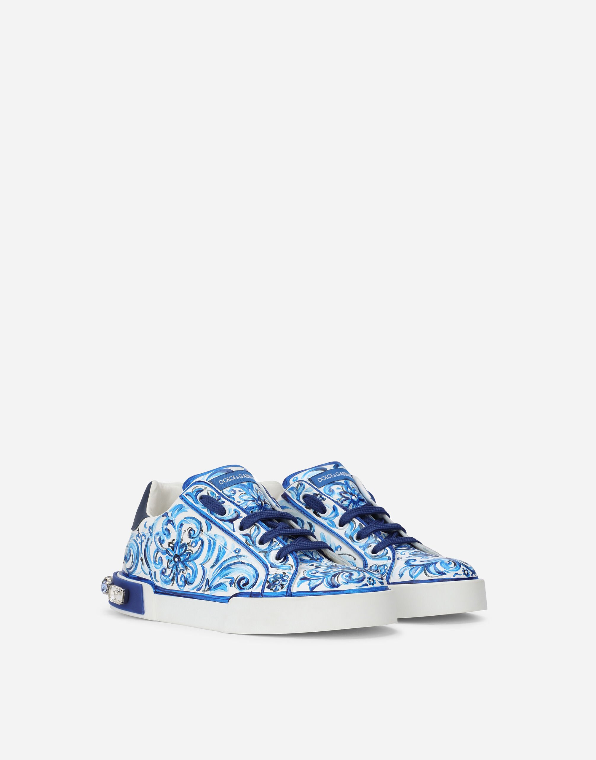 Majolica print Portofino Light sneakers in Multicolor for Girls Dolce Gabbana US