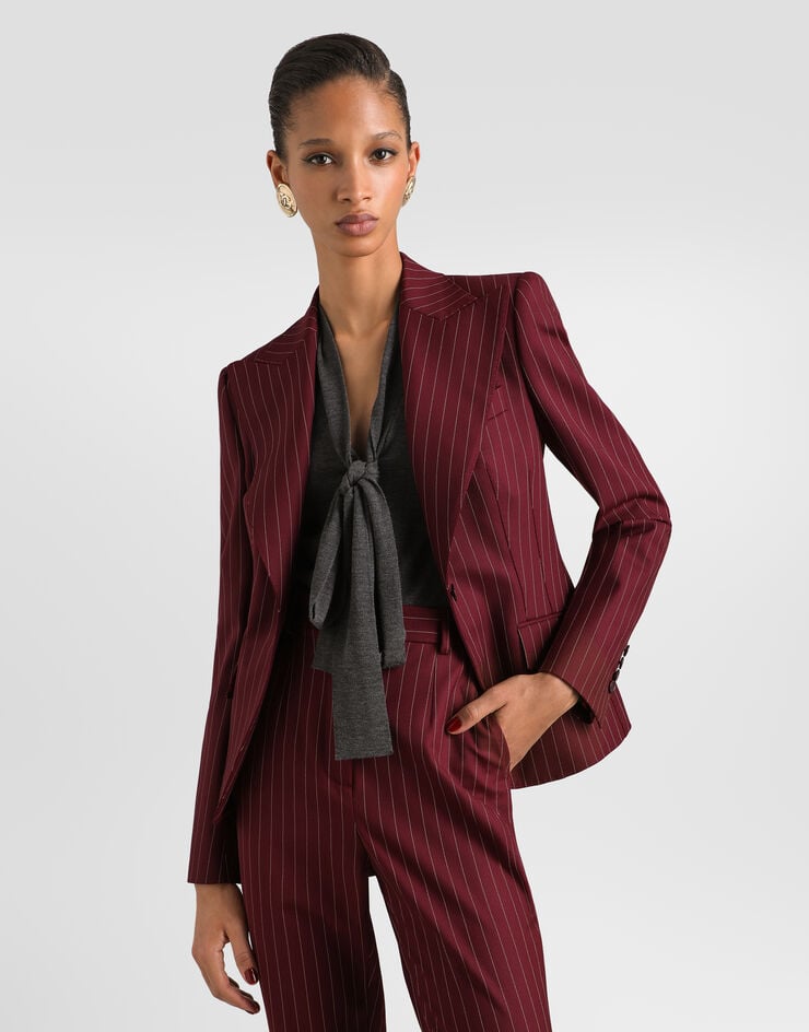 Dolce & Gabbana Turlington 羊毛细条纹单排扣西装外套 多色 F2JBFTFRBC0