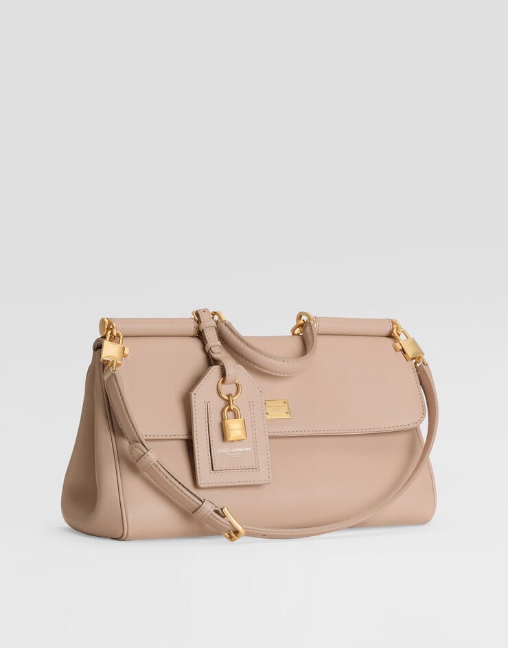Dolce & Gabbana Medium My Sicily handbag in plongé calfskin Beige BB7782B7321