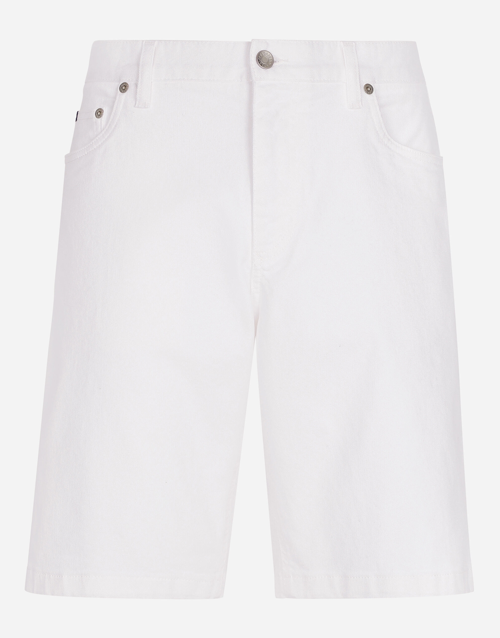 White stretch denim shorts cheap