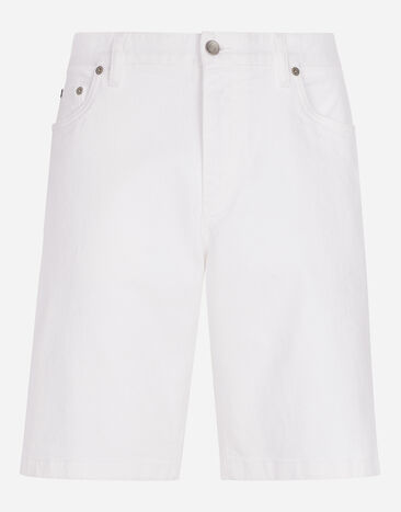 Dolce & Gabbana White stretch denim shorts Multicolor GY07LDG8HG2