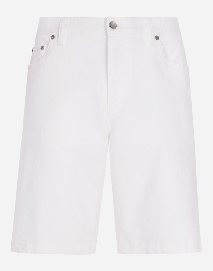 Dolce&Gabbana White stretch denim shorts Multicolor GWNXADG8JR8