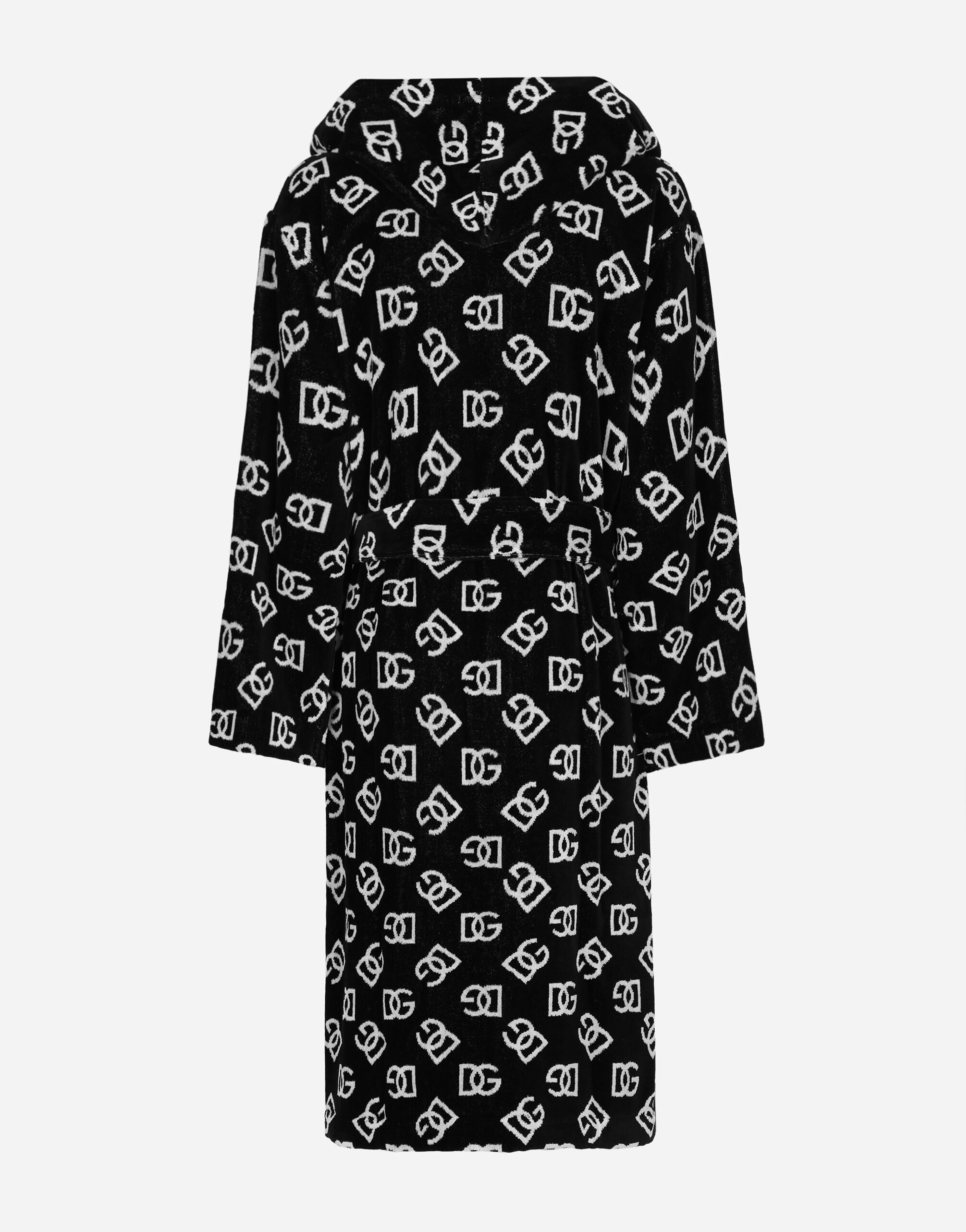 Bath Robe in Cotton Terry Jacquard in Multicolor Dolce Gabbana