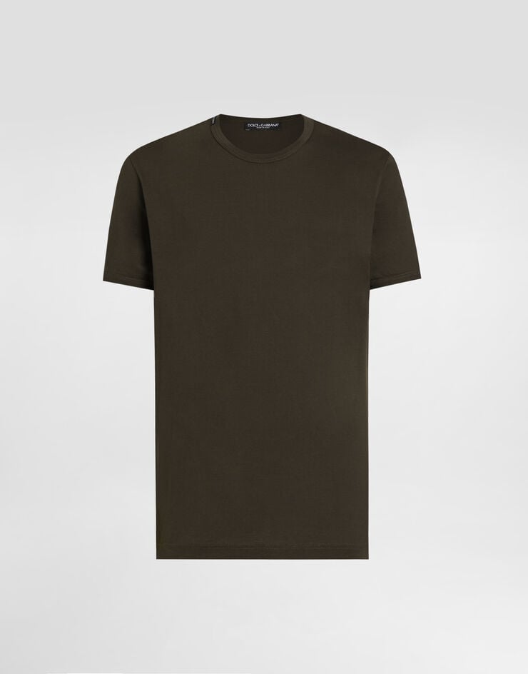 Dolce & Gabbana T-Shirt aus Baumwolle Brown G8JX7TG7P1A