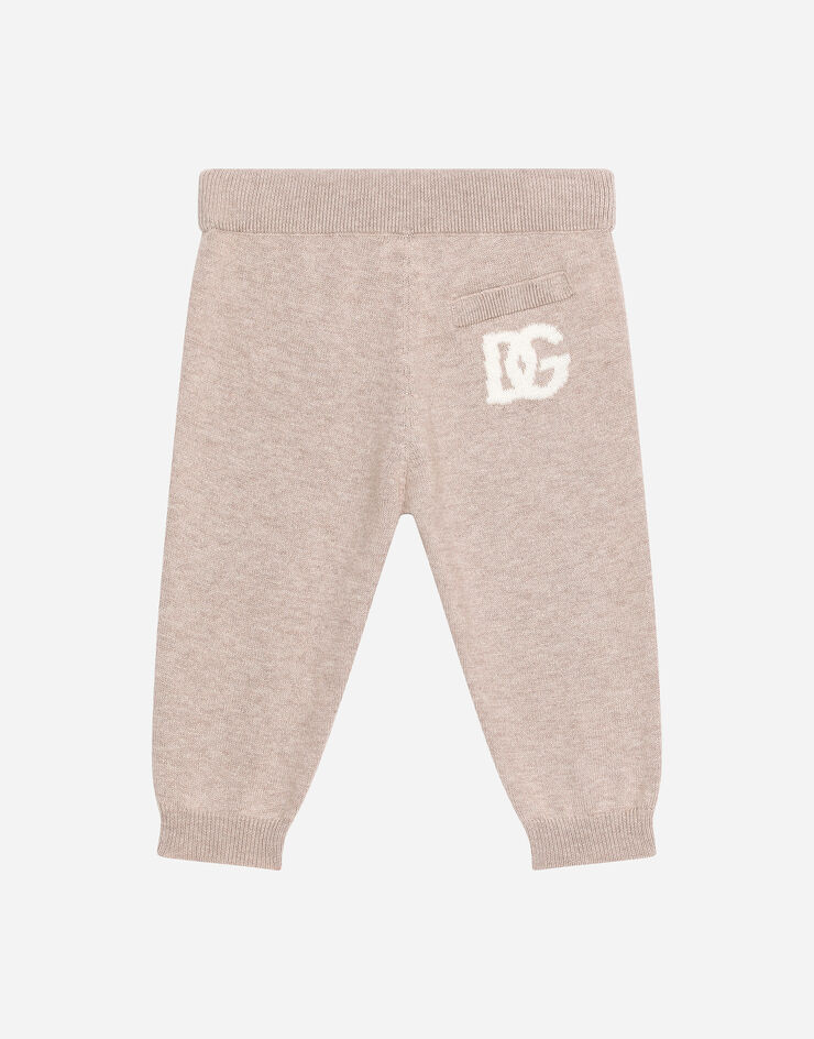 Dolce & Gabbana Plain-knit cotton jogging pants Beige L1KP11JAWX7