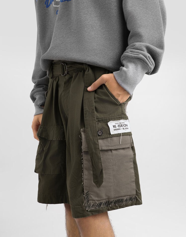 Dolce & Gabbana Treated cotton bermuda shorts Grey GP1U5TG8OW6