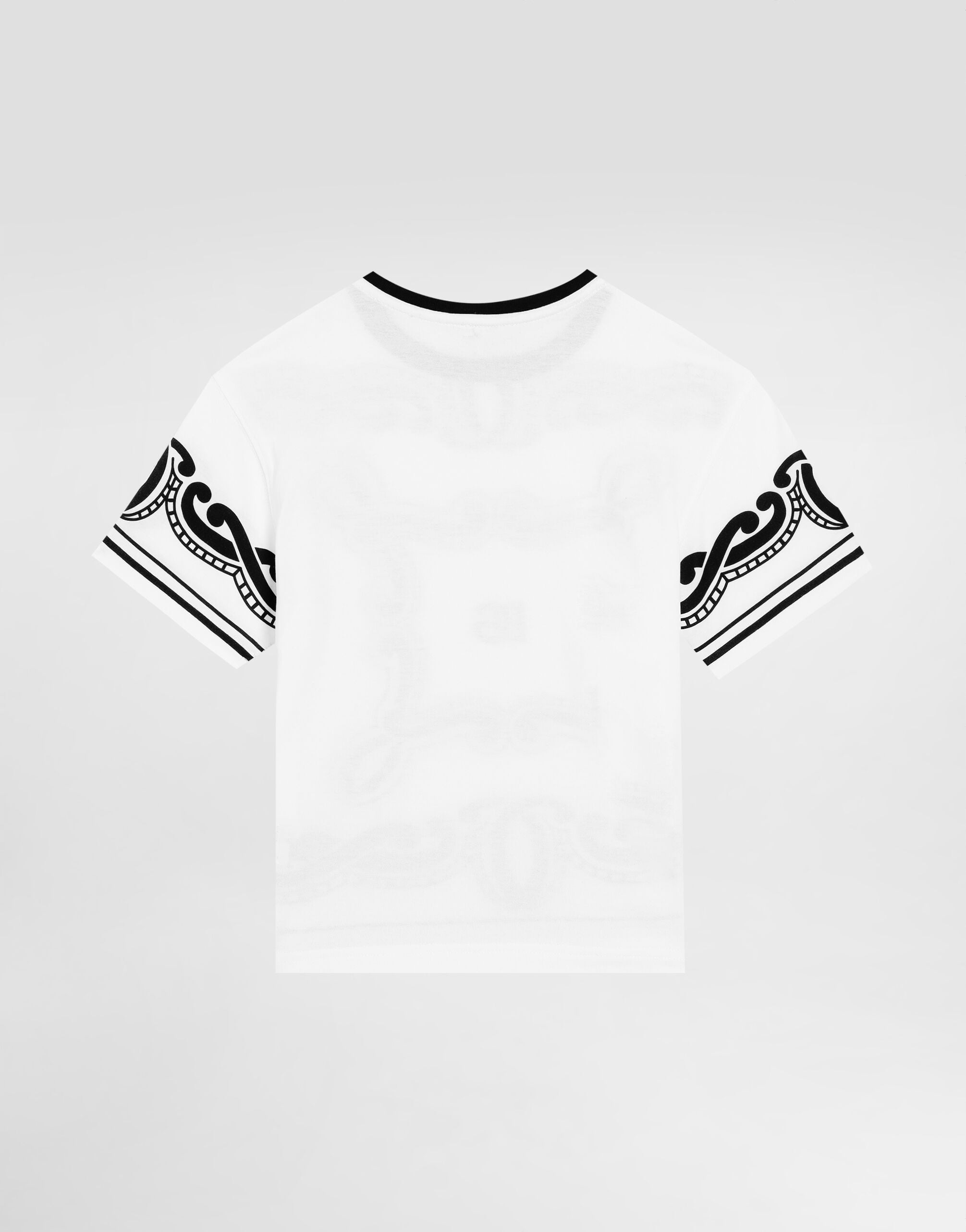 ホワイトのボーイズ バンダナプリント ジャージー Tシャツ